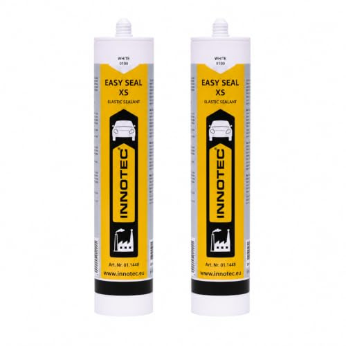 2 Stück Innotec Easy Seal XS Weiß - Premium Silikondichtmasse - Sanitärsilikon - Dichtmasse für Innen & Außen - Silikon zum Abdichten & Verfugen im Sanitär- und Küchenbereich - Premium-Bausilikon