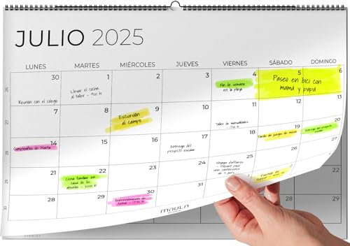 Calendario de Pared 2026 A4 – Planificador Mensual Julio 2025 a Diciembre 2026 – Ideal para Casa Oficina Escuela – Vista Mensual Calendario Familiar Trabajo Vacaciones Organización Diaria