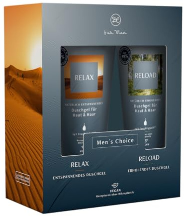 Dresdner Essenz Geschenkset für Männer | 2 in 1 Duschgele für Männer | Wellness Geschenk für Männer | 2 x 200ml