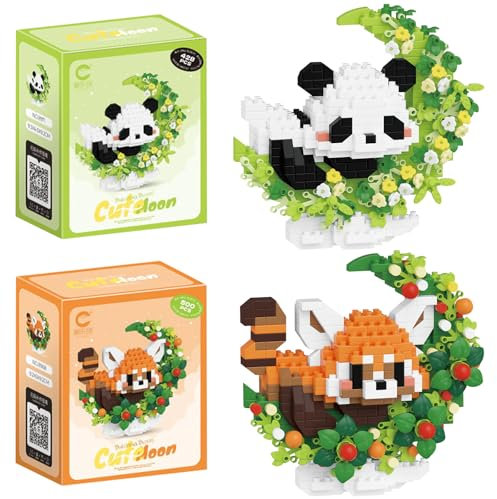 ARONRAVE Panda Bausteine Set, Panda Bausteine Set, Mini Bauklötze, Geschenke für Erwachsene und Kinder