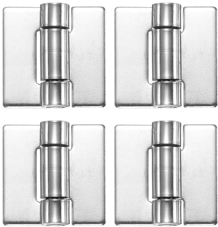 QUARKZMAN 4 Paquets De Charnières Lourdes Soudables, 2 x 1.97 x 0.08 Charnière À Souder En Acier Inoxydable 304 Pour Portes De Remorque, Argent