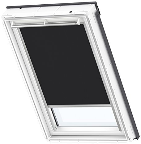 VELUX Original Verdunkelungsrollo (DKL), Silberne Seitenschienen, Y85, Uni Schwarz