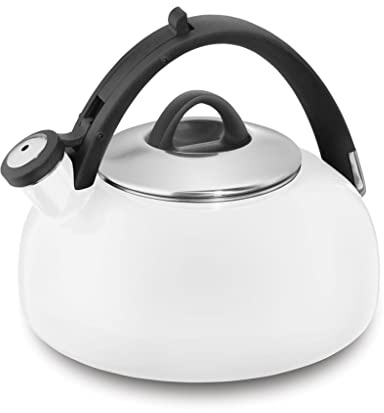 Cuisinart CTK-EOS2W Peak 2-Quart Teakettle, Make 2-Quarts of Boiling Water in this Classic Tea Kettle, Whistle Sound to Signal Water is Ready, White
