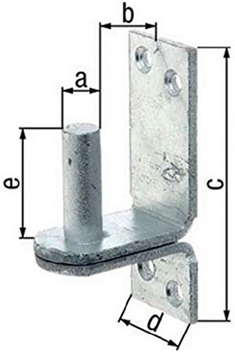 Kloben auf Platte Ø20x35x189x60x60mm Stahl roh feuerZN DII-Haken GAH