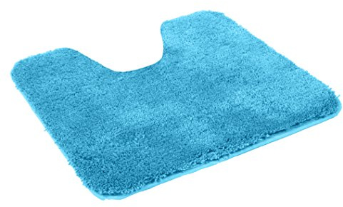Kinzler J-10002/41 hochwertige Mikrofaser Badematte Uni mit Ausschnitt 50x55 cm, flusenfrei, pflegeleicht, türkis
