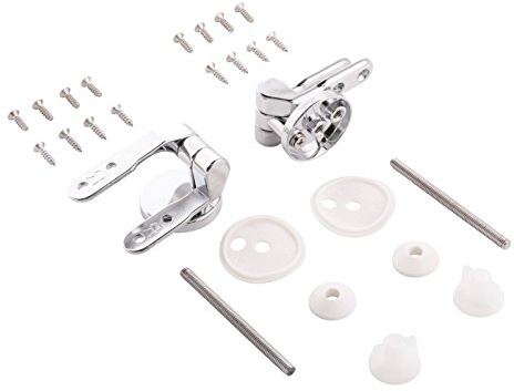 Set di cerniere per sedile WC in metallo e plastica, in acciaio inox, metallo, plastica, 65050 2