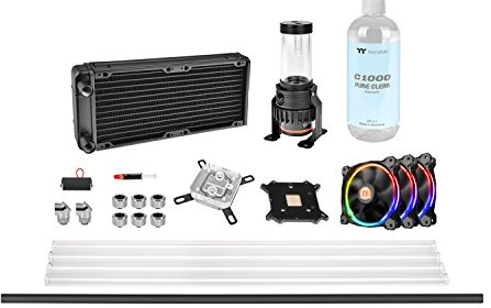 Thermaltake Pacific M240 DIY Liquid Cooling Kit/Hard Tube - Sistema de refrigeración líquida, Color Negro