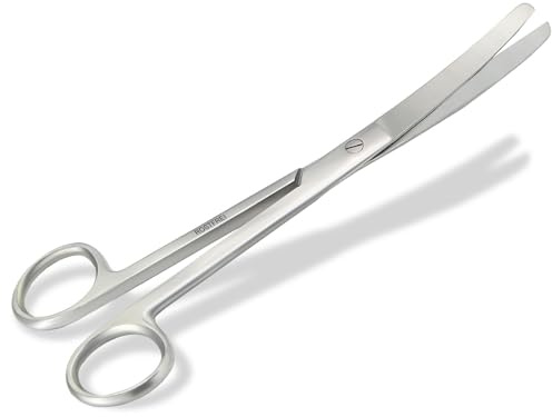 Bastelschere Papierschere gebogen Edelstahl mit abgerundeter Schnittfläche | Mehrzweckschere für Basteln, Haushalt und Büro 18 cm