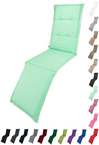 KOPU® Deckchair Auflage Prisma Aquamarine | Auflagen für Liegestuhl | Blau Garten Kissen 200 x 50 cm | 19 Einfache Farben | Robuster Schaumstoff für zusätzlichen Komfort