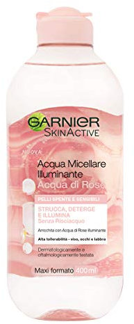 Garnier Acqua di Rose Micellare per Pelli Spente e Sensibili, 400 ml, 1 Unità, Confezione da 1