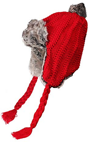 ZLYC Damen-Wintermütze mit Ohrenklappen, Strickmütze, Peruanische Beanie-Mütze