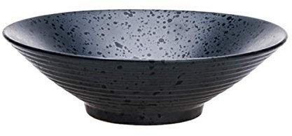 SGSG Ensaladera Hecha de Plato de Sopa de cerámica en un Estilo étnico Moderno Cuenco de Pasta Cuenco de Cereal Plato Grande de Barro Negro