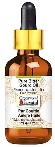 Greenwood Essential Bitter Gourd Oil (Momordica charantia) with Glass Dropper | Cold Pressed | Natural | Undiluted | For Diluting Essential Oils | For Skin & Massage | Men & Women | 15ml (0.50 oz)