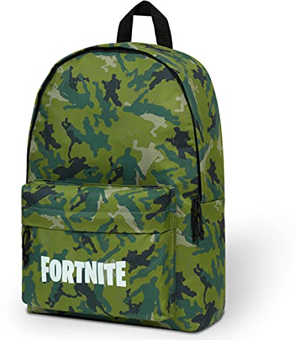 Fortnite Zaino Scuola Elementare, Zaino Scuola Media e Superiore, Gadget Ufficiale (Verde Mimetico)
