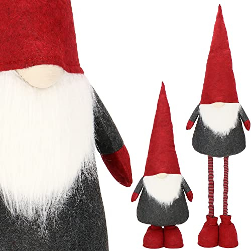 SPRINGOS Lutin, nain de Noël, gnome, hauteur réglable de 110 à 160 cm, figurine décorative avec jambes télescopiques