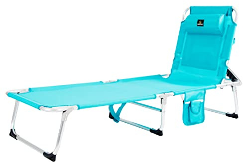 CREVICOSTA QUALITY MARK MARCAS DE CALIDAD - Aquarius 2012 - Tumbona de Playa Plegable, reclinable y de 4 Posiciones (Turquesa)