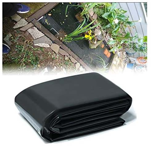 UHEKC Außenpoolabdeckung wasserdichte HDPE-Teichfolie, für Gärten, Wasserfälle 100% wasserdichte Membran Dicke 0,2mm, Anpassbar (Color : Black, Size : 2x9m)