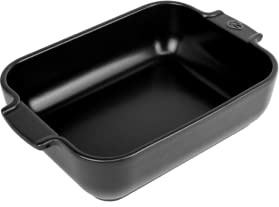 PEUGEOT - Rechteckige Auflaufform aus Keramik - 25 cm x 16,8 cm x 6,2 cm - Fassungsvermögen: 1,4 L - 10 Jahre Garantie - Satinschwarz