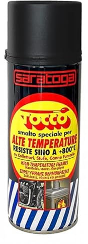 Saratoga Smalto speciale spray per ALTE TEMPERATURE NUOVO FORMATO ml.400 NERO o ALLUMINIO (Nero)