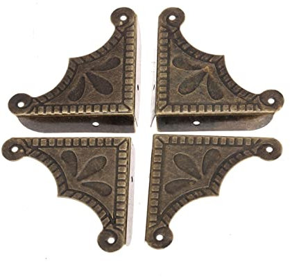 12 Stück dekorative Eckwinkel Möbelbeschläge for Scrapbook Bronze Ecke Holzkiste