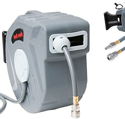 Izrielar Avvolgitubo automatico da 20 + 2 m, avvolgitubo con attacco da 1/4, avvolgimento automatico a 180°, manovrabile a parete