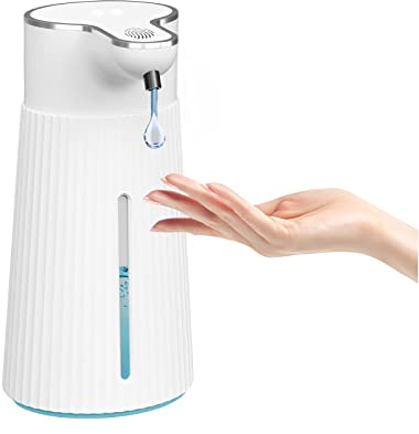 Seifenspender Automatisch Wandbefestigung 400ml USB Wiederaufladbar Seifenspender Elektrischer Seifenspender mit Sensor IPX6 Wasserdicht Seifenspender für Bad Toilette Küche (Gel)