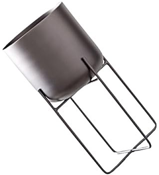 BEALIFE Stilvoll und universell, dekorativer Pflanztopf für den Innenbereich mit abnehmbarem Metallständer, einzigartiges und auffälliges Geschenk, S schwarz
