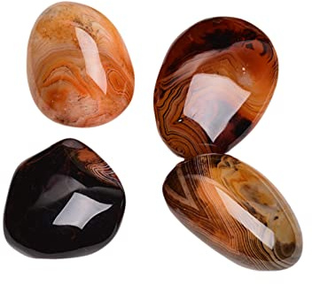 ICOBES 2 uds. De Piedra de Palma de ágata Natural for el hogar, pecera, jardín, decoración de bonsái, espécimen, Manualidades, Regalos DIY