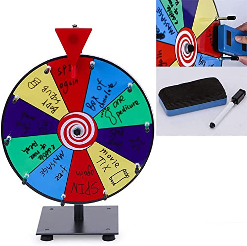 CFDZCP 30 cm Großes, Sich Drehendes Glücksrad, Requisitenspiel Mit 10 Schlitzen, Bingo-Spiel Mit Trocken Abwischbaren Markern Und Radiergummi, Requisite for Roulette-Tischpartyspiel