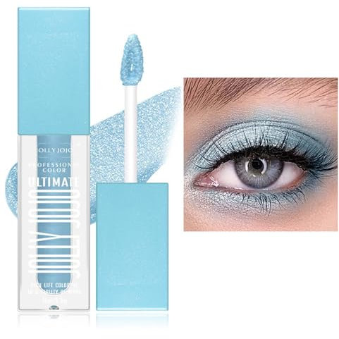 Flüssige Lidschatten Stick, Blue Glitter Lidschatten Stift, Schimmernder Eyeshadow für Wasserdichtes Langanhaltende, Glattheit, Multifunctional Make up Highlighter, für Tägliche und Bühnen Makeup