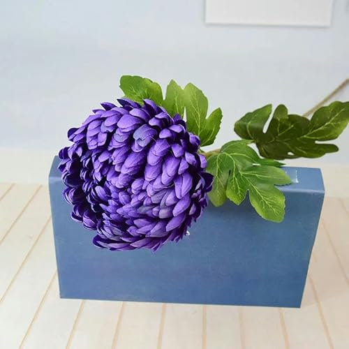 ZEYRU Künstliche Blume, große Chrysantheme, künstliche Seidenblumen, Heimzimmer, Tischdekoration, Braut, Hochzeit, Party-Dekoration, künstliche Blumen, lila