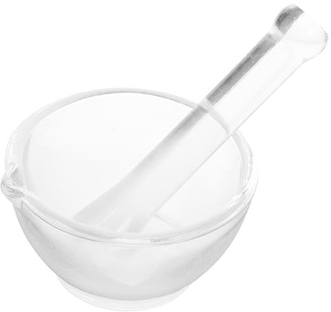 Healeved 1 Juego Mortero Con Mano Tazón De Pimienta Herramientas De Molienda Mini Trituradora De Ajo Mezclador Triturador De Medicamentos Tazón De Guacamole Trituradora De Pimienta Vidrio