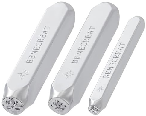 BENECREAT 3 Pcs Twinkle Star Metallstempel Set, 3/5/7mm Metallstempel für Leder Holz Ton Stanzen und Stempeln, Stanzwerkzeuge für DIY Schmuck Handwerk, Weihnachten Karten Scrapbook