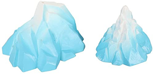 Mokernali 2 decorazioni per acquario iceberg, simulazione subacquea iceberg ornamento per acquari, 8 x 10 x 8 cm/7 x 6,5 x 6 cm, per piscine e acquari