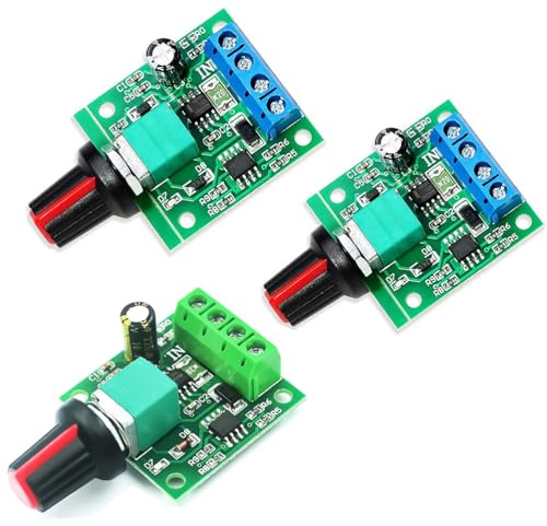 JchEnye 3 Piezas Potenciómetro PWM Controlador de Velocidad de Motor de Bajo Voltaje, Controlador de Velocidad de Motor DC 1.8V 3V 5V 6V 12V 2A Interruptor