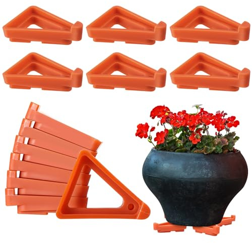Meng Jiaran 28 Pcs Plant Plant Feet , Pot Toes Triangle Stand for Garden Potted Plant Prevent Rot Indoor and Outdoor Brown