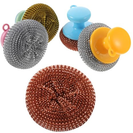 Generic 5 Sets Wire Brush Handle Gel Remover Multifunctional Removal Sink Tool Dustpan Grout Cleaner Scrubber Scraper Stainless Scouring Pads Scrub for Sink Combos Mop Plastic
