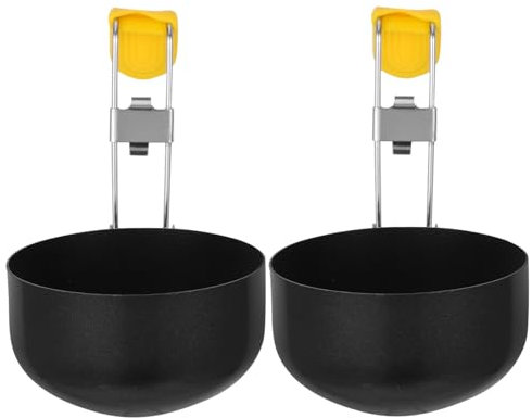 Holibanna 2pcs Egg Steamer Portable Nonstick Round Stainless Steel Poacher Cup Fast Boiled Egg Maker for Kitchen Breakfast