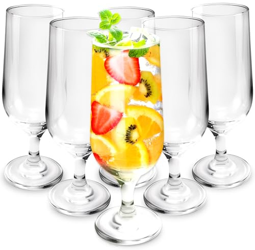 Nexboraque Lot de 6 verres transparents Hurricane de 400 ml en verre Pina Colada pour cocktails, bière corsée, jus, boissons tropicales, eau, boissons