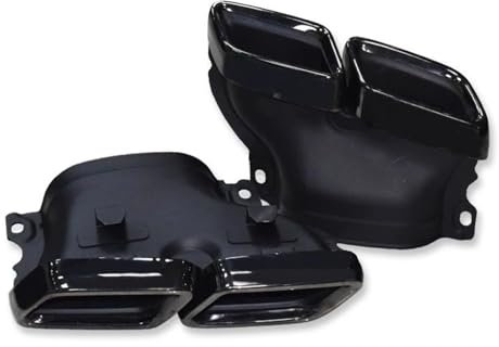 SQOFJGIGN Endrohr Endstuck Auto Quad Auspuffblende Edelstahl Für Mercedes Für Benz C63 W205 C200 C300 C180 C260 2015-2018 Schalldämpfer Spitzen Endrohr Schalldämpferabdeckung(Black A)