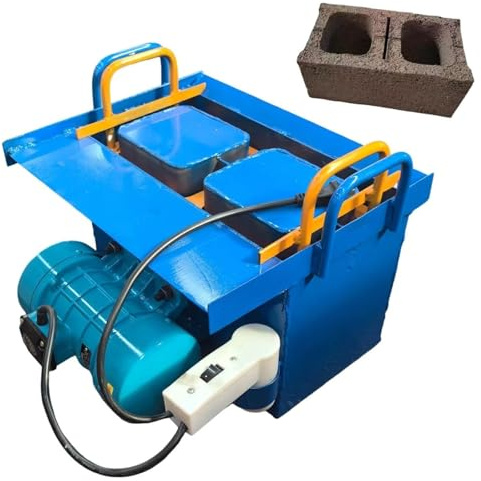 ERZJUT Concrete Block Making Machine, Cement Block Forming Machine 45s Fast Forming, Vibration Frequency 212 Times/Min, 30 Bricks/H for Home Use, Farm Manufacturing H2 40X15X20cm