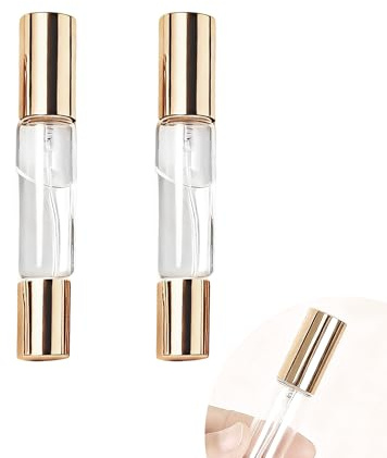 QACUU 2 Pack 10ml Perfume Bottle Empty, Refillable Spray and Roller Bottles | Each travel perfume bottle combines spray and roll-on applicators in a compact refillable design for daily use and trips.