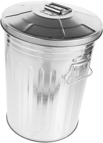 SMASOLO Cubo Basura Metálico Redondo 8l Acero Con Tapa Resistente Corrosión Para Exteriores y Oficina Uso Doméstico