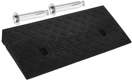 CLISPEED Rampa de Umbral para Puertas 6 CM Negra Cojín Plástico Antideslizante para Sillas de Ruedas Motos y Bicicletas Rampa Doméstica para Entrada y Robots Aspiradores
