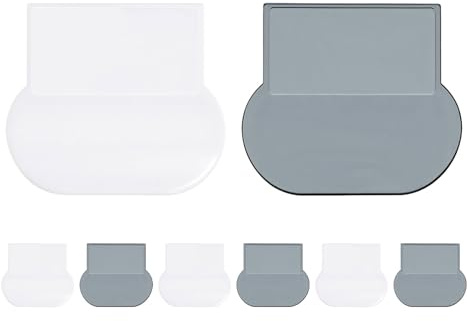 Veemoon Lot de 8 Lève-abattants Auto-adhésifs pour Toilettes, Poignées Hygiéniques Blanches et Grises, Outil de Relevage sans Contact, Accessoire Salle de Bain Compatible Modèles Variés,