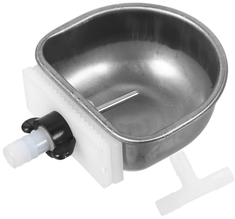 Mobestech Stainless Steel Rabbit Water Bowl Automatic Pet Waterer Small Size Detachable 3-way Drinking Cup for Rabbit Cages and Small Animals