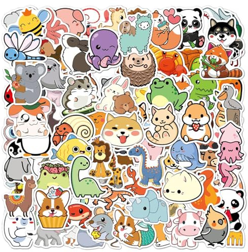 200 Pack Animal Stickers, Waterproof Vinyl Sticker Set for Teens Students, Cute Decals for Water Bottle Laptop Scrapbook, Teacher Classroom Rewards Supplies