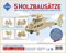 Pebaro 850 Holzbausatz Technik-Set, 5 Stück 3D Puzzles: Fahrrad, Lokomotive, Doppeldecker, Oldtimer, Hubschrauber; Modellbausatz, Basteln mit Holz, Holzpuzzle, vorgestanzte Holzplatten, Geschenkidee