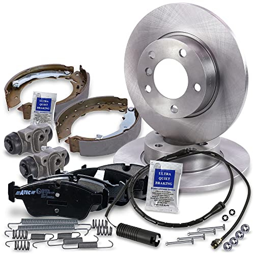 2x Bremsscheibe Voll Ø 286 vorne + Bremsbeläge Bremsklötze vorne + Bremsbacken mit Zubehör hinten + 2x Radbremszylinder hinten