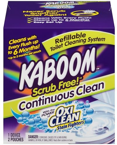 Kaboom Scrub Free! Toilet Bowl Cleaner System with 2 Refills